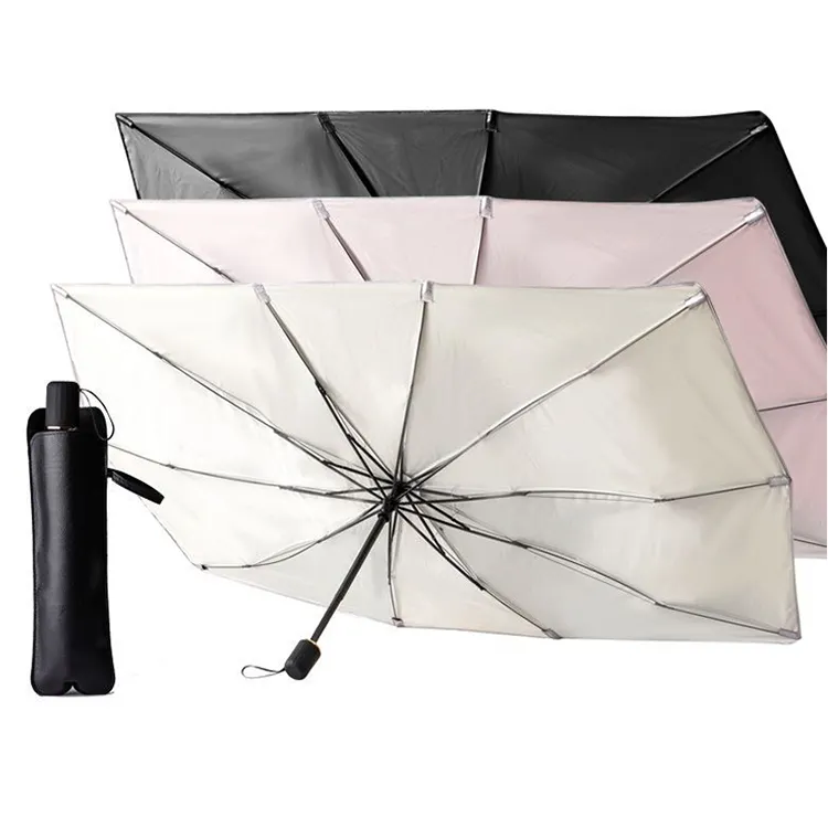 접이식 다기능 휴대용 2 크기 UV 태양 보호 단열 전면 유리 자동차 양산 우산 차양