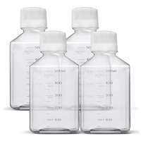 Botol Reagen Plastik PC Transparan 500ml Persegi Anti Bocor Wadah Penyimpanan Bahan Kimia Laboratorium