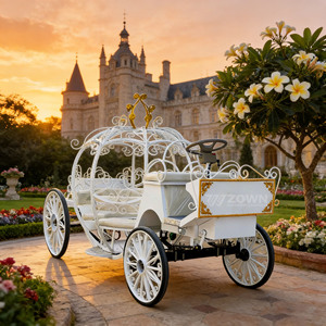 Carroza Decorativa Blanca y Elegante con Forma de Calabaza para Bodas, Fiestas, Actividades Familiares, Exhibición en Parques Temáticos - Product Image 1
