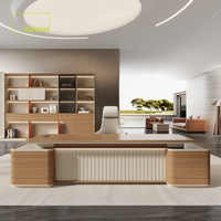 Bureau de direction de luxe moderne de style italien, extensible, modulaire, fonctionnel, haut de gamme, en MFC