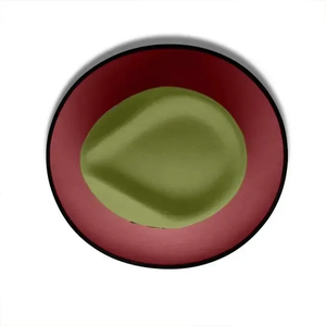 Olive Green <b>Red</b> <b>Wool</b> Fedora Hat With Black Band Unisex Adult Casual Spring Autumn European Style - Product Image 3