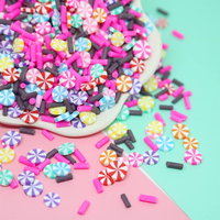 Tranches de pâte polymère à la menthe poivrée 5 mm, faux confettis pour la décoration de résine, les shakers de gobelets, les confettis de table et les garnitures pour slime