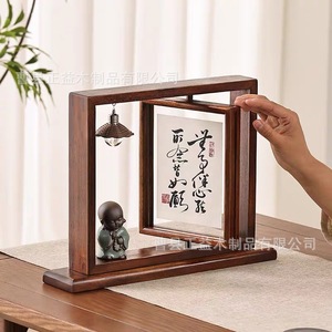 Chinese Style Solid Wood <b>Photo</b> <b>Frame</b> Rectangular Vertical Handmade Desktop Display Stand For Home Living Room Bedroom Study - Product Image 1