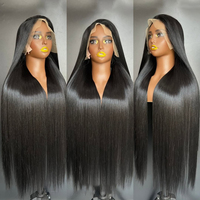Perruques de Cheveux Humains Naturels Vierges Indiens Bruts 13x4 HD, Perruque Frontale Full Lace Transparent Glueless