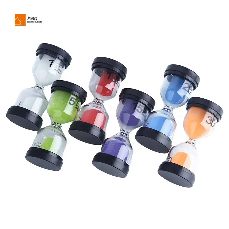 Hot Sale Custom Plastic Hourglass Timer Waterproof Colorful 1/3/4/5/10/15/30 Minutes Sand Clock for Timing Christmas Decorations