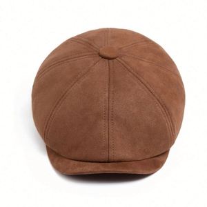 2025 New Autumn Winter Vintage Beret <b>Hat</b> <b>for</b> Men Casual Trendy Suede Newsboy <b>Hat</b> - Product Image 2