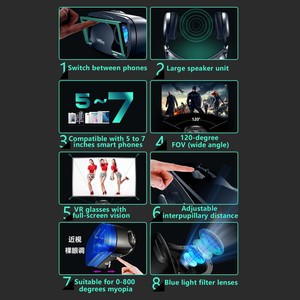 <span class=keywords><strong>Casque</strong></span> de réalité virtuelle VRG VRGPRO+ 3D avec matériau ABS+ couleur noire pour téléphones mobiles de 5 à 7 pouces - Product Image 2