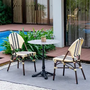 Dışında veranda fransız Bistro masa ve sandalye restoran Cafe mobilya Bar otel kahve dükkanı alüminyum açık yemek bahçe seti