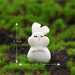 Ornamenti per micro-paesaggi Weij: simpatici animali dei cartoni animati, coniglietto che si bacia, accessori in resina - Product Image 6