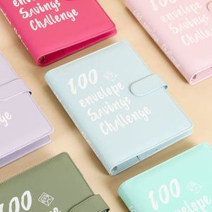 Vente en gros usine : Classeur de budget en plastique avec 100 enveloppes pour économies, planificateur de budget, enveloppes pour espèces, style professionnel, imprimé sérigraphié - Product Image 1