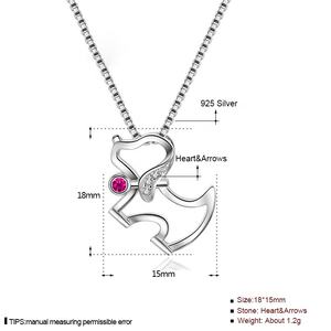 GP49 Lovely Cute Pet Style Jewelry S925 Silver Rhodium Plated Cute Happy Dog Shape Pendant Necklace for Christmas - Product Image 6