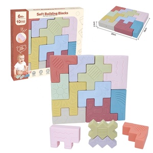 Nouveautés 2026 – Blocs de construction sensoriels Montessori en caoutchouc souple pour bébé, grand format, pour la dentition et l'éveil précoce - Product Image 1