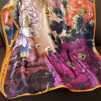 2023 nouveau élégant imprimé fleuri Satin soie tête enveloppes châles rétro motif floral coton Polyester étoles pour printemps Hijabs