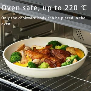 5-mảnh không dính đá cẩm thạch Die Cast <span class=keywords><strong>Cookware</strong></span> Set khỏe mạnh Hồng nhôm kim loại Frying Pan chảo cho nhà nấu ăn vật liệu thủy tinh - Product Image 5