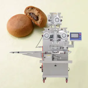 Mesin Mochi pengisian ganda otomatis mesin penambah kue tiga Hoppers mesin kue roti pendek isi coklat