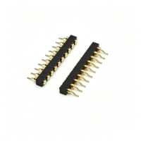 Conector de resorte PCB chapado en oro con pin pogo de paso de 1.27, 2.0, 2.54 mm, de 2P a 40P, para interconexión circular