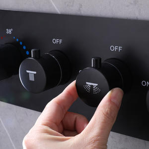 Thermostatic Valve Body 5 Handles 12mm Brass Wall Mounted Mixing Valve For Bathroom <b>Shower</b> With Ceramic Core V-009TB-4 - Product Image 3