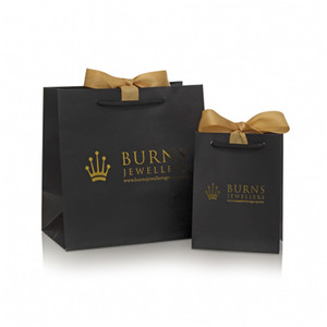 Luxe carte <span class=keywords><strong>blanche</strong></span> avec feuille d'or chaude kraft papier sac cadeau pour bijoux - Product Image 2