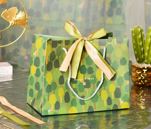 Sacs cadeaux en papier <span class=keywords><strong>pastel</strong></span> personnalisés classiques réutilisables, imperméables, recyclables, motif mini arbre et petits animaux, bicolores - Product Image 4
