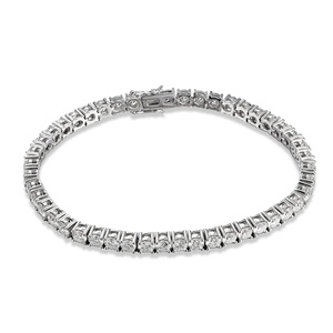 Bracelet tennis en argent sterling 925, bijoux fins de luxe, style hip hop, diamants moissanite VVS, chaîne fine et bracelet à maillons, unisexe - Product Image 1