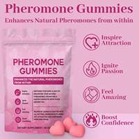 Gummies aux phéromones vegan bio à marque privée, rehausse vos phéromones naturelles, saveur de baies mélangées, 60 unités, phéromone naturelle