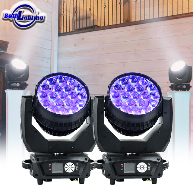 Both Lghting Aura1915 DJ Light LED Beam Wash 19x15W Mac Aura RGBW Zoom Moving Head Light Disco Stage Light Wedding Party