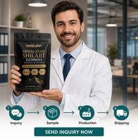 Gummies de Shilajit de l'Himalaya Marque Blanche OEM 3000mg avec Ashwagandha 75% Acide Fulvique Soutien Énergétique Sans Sucre Végétalien Adulte 60 unités