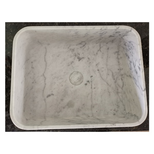 China Wholesale Super Quality Square Natural Stone <strong>Hand</strong> <strong>Wash</strong> Basin Italian Carrara White Marble Basin <strong>Set</strong> - Product Image 1