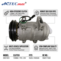 Compresor de Aire Acondicionado para Automóvil AC.100.4152 DKS15CH 24V 135mm 1PK con Embrague Magnético para Isuzu NPR NQR Nissan Truck