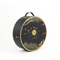 Emballage imprimé de conception personnalisée Boîte ronde en papier de carton de luxe rigide de haute qualité pour pâtisserie sucrée de festival avec poignée