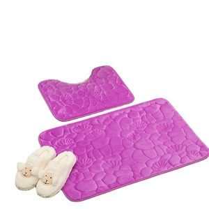2Pcs Modern Bathroom Mat Set U Shape Bathroom Carpet Toilet Mat Non-Slip <strong>Badmat</strong> Water Absorbent Bath Mat - Product Image 1