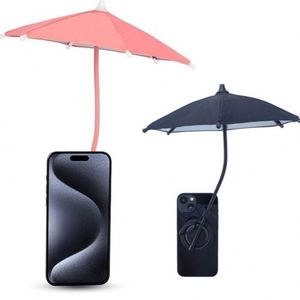 Custom Logo <b>Screen</b> Printed Magnetic Retractable Phone Umbrella Stand Mini Sunshade <b>Sun</b> Protection <b>Car</b> Holder - Product Image 4