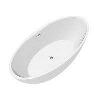 Baignoire autoportante moderne en acrylique blanc 1,5 m avec fonction de trempage CE/CUPC pour salle de bain DM971, vidange d'angle, garantie 3 ans, cascade