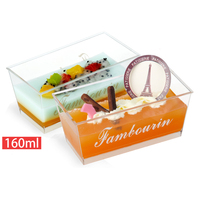 Tasses à mousse en plastique dur pour desserts, coffret d'emballage avec couvercle pour pudding et desserts ml