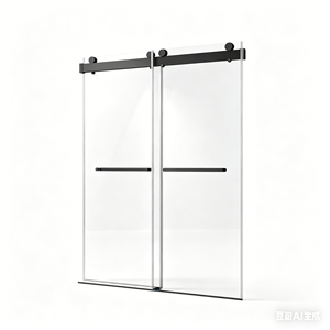 Box Doccia Angolare a Diamante con Telaio Nero Opaco e Vetro Temperato di Sicurezza <span class=keywords><strong>per</strong></span> Bagni Piccoli - Product Image 4