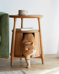 Custom Living Room End <b>Tables</b> With Storage Side <b>Table</b> Reclaimed Wood <b>Coffee</b> Easy Assemble Wooden House for Cats - Product Image 3
