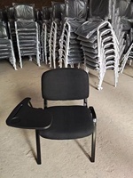 Chaise de formation empilable en tissu avec tablette d'écriture