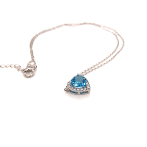 Conjunto de joyería con forma de corazón para mujer, Gema azul de plata de ley 2020, 925 - Product Image 6