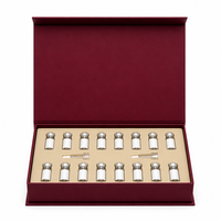 Scatola Rigida Stile Libro Bordeaux con Logo Personalizzato e Vassoio EVA per 16 Fiale di Polvere Liofilizzata, Confezione per Prodotti Skincare