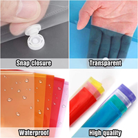 Chemises de Classement Réutilisables en Plastique Format A4 Transparentes pour École et Bureau avec Bouton Pression