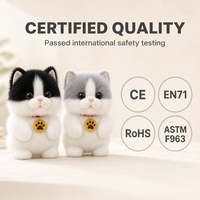Peluche Chat Endormi - Jouet en Coton PP Super Doux pour Soulager le Stress, Détails Brodés, Cadeau d'Anniversaire