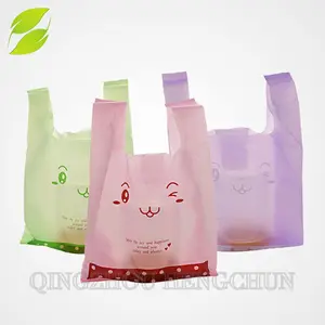 new products recycle t shirts plastic t-shirt carry out bags