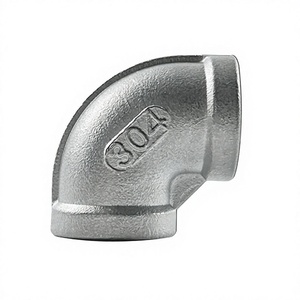 Coude femelle en fonte malléable galvanisée à 90 degrés, raccord de tuyauterie à angle droit pour systèmes de plomberie - Product Image 1