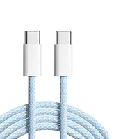 Kabel Data USB C 1m 60w untuk iPhone 15 16 17 Pro Plus MAX Pengisian Cepat USB C ke Tipe C Kabel Pengisian Cepat Berbahan Nilon