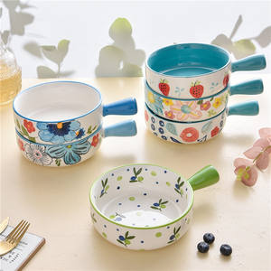 Vaisselle <span class=keywords><strong>en</strong></span> céramique créative japonaise, petite et fraîche, épaississement, poignée anti-chaleur, bol pour le petit-déjeuner, céréales, lait, bouillie, soupe - Product Image 3