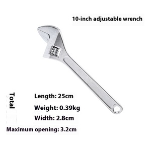 Adjustable Multi-Functional Alloy Steel Wrench Short Handle <b>Large</b> Opening <b>Spanner</b> 1 1/2 Jaw Capacity for Bathroom Use Metric - Product Image 2