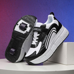 Usine extérieur respirant chaussures fille automatique Rollerskate garçon baskets à roues deux roues déformation Pop chaussures - Product Image 4