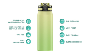Botella de agua deportiva de acero inoxidable de doble pared de 750 ml personalizada, con aislamiento al vacío, para adultos, para viajes - Product Image 2