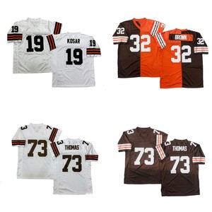 Camiseta de rugby cosida de estilo vintage para hombre 19 Bernie Kosar 32 Jim <span class=keywords><strong>Brown</strong></span> 73 <span class=keywords><strong>Joe</strong></span> Thomas S - 3XL - Product Image 1