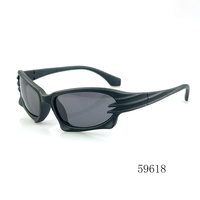 Lunettes de sport d'extérieur unisexes avec verres polarisés noirs Protection UV Cadre PC pour la course à pied Cyclisme Conduite Lunettes de soleil